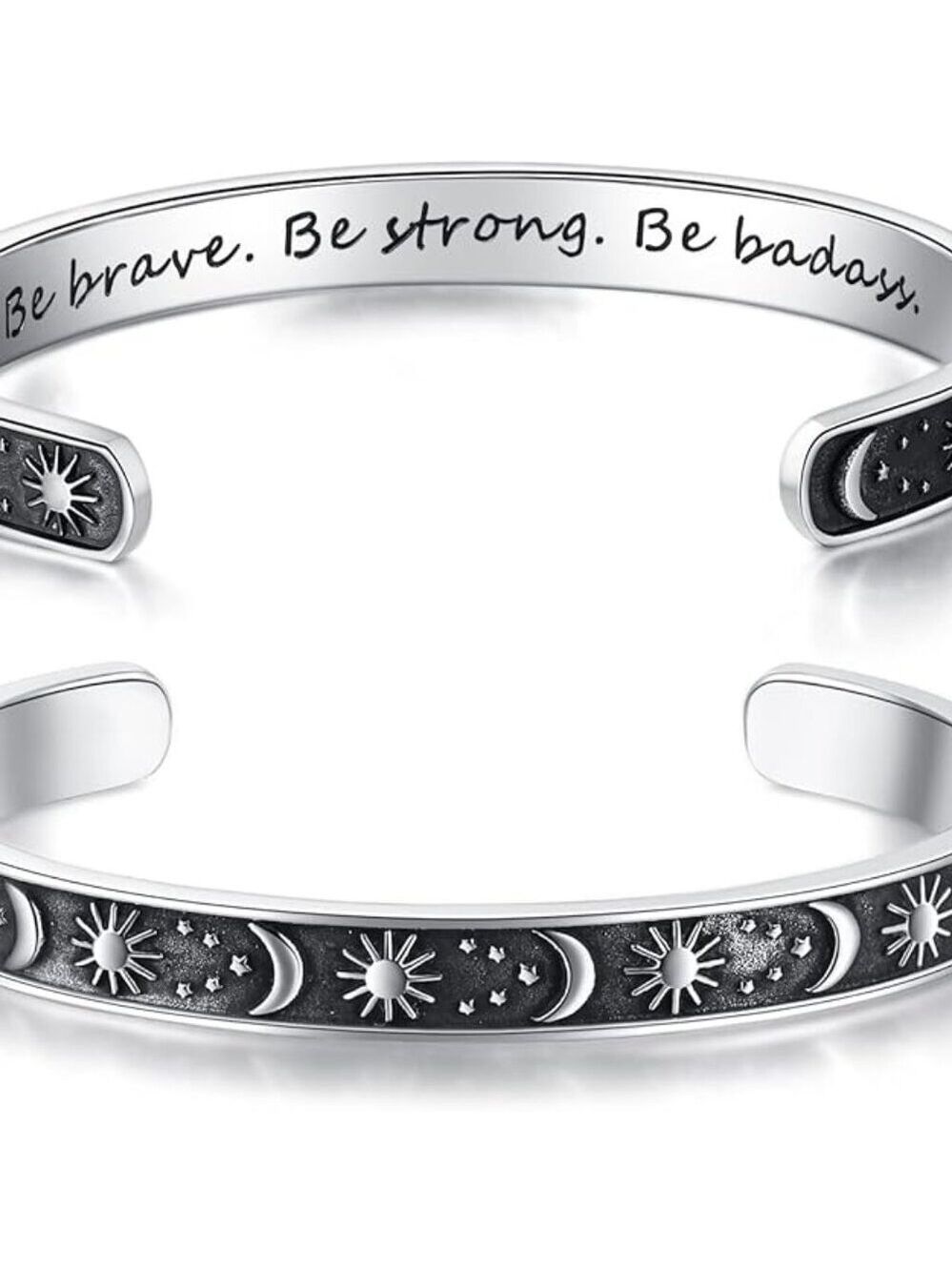 Inspirational Cuff Bracelet For Women Engraved Be Brave Be Strong Gift